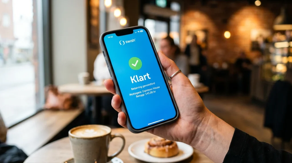 Swish-insättning hos ett svenskt spelbolag visad steg för steg på en mobilskärm