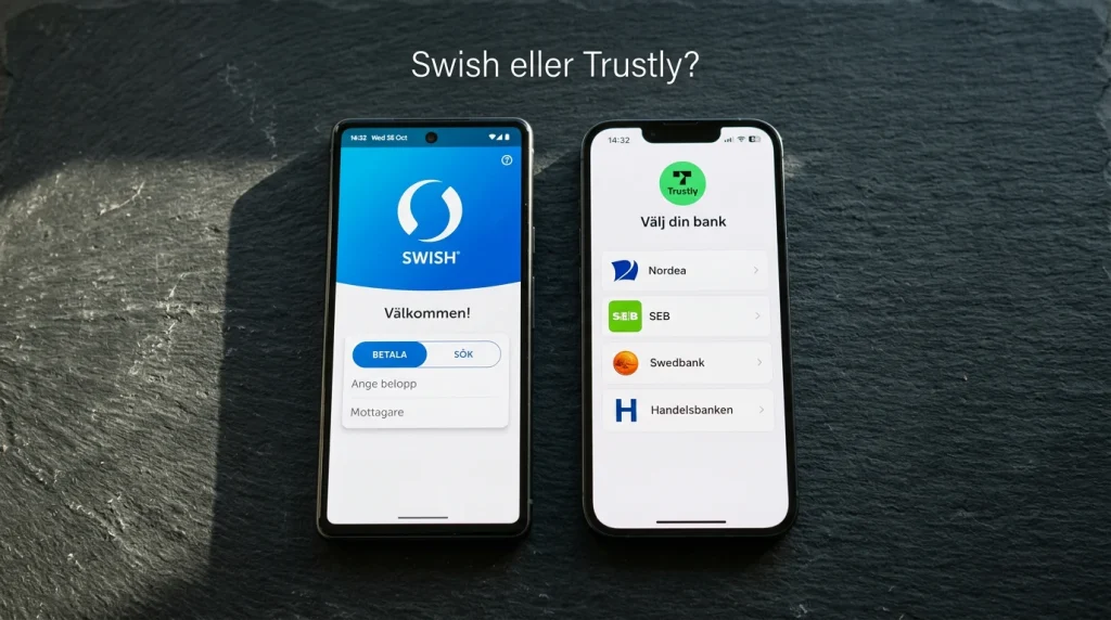 Jämförelse mellan Swish och Trustly som betalningsmetoder hos svenska spelbolag